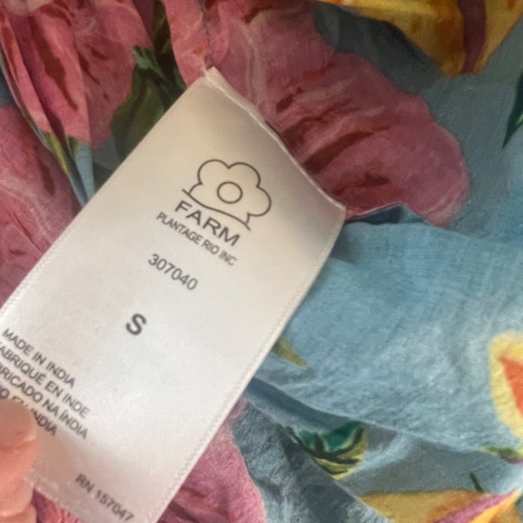 New FARM Rio blue toucans garden skirt size small floral spring/summer - Picture 6 of 9